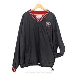 Vintage Ohio State Windbreaker Mens XXL Red Black National Champion 2002 Buckeye